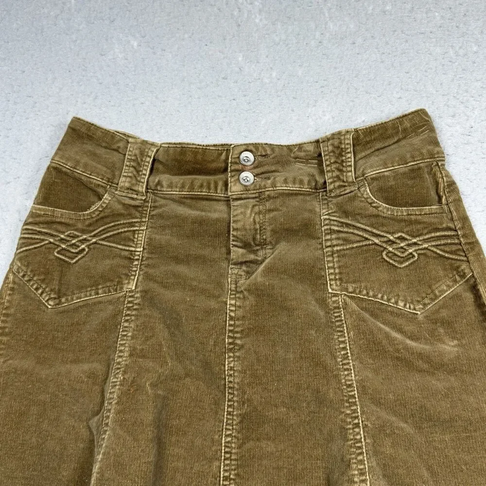 Rewind Corduroy Skirt Womens Size 11 Brown Juniors Short Flare Vintage Fairy